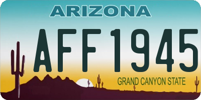 AZ license plate AFF1945