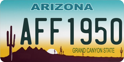 AZ license plate AFF1950