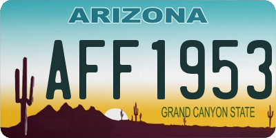 AZ license plate AFF1953