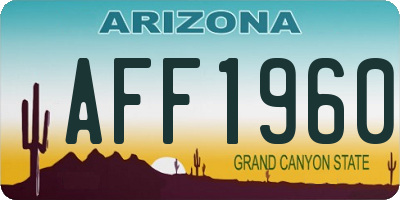 AZ license plate AFF1960