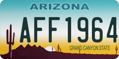 AZ license plate AFF1964