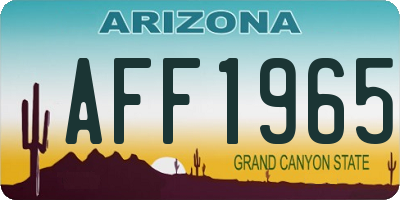 AZ license plate AFF1965