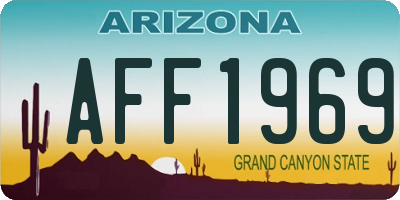 AZ license plate AFF1969