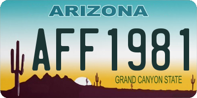 AZ license plate AFF1981