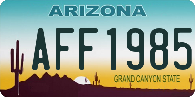 AZ license plate AFF1985