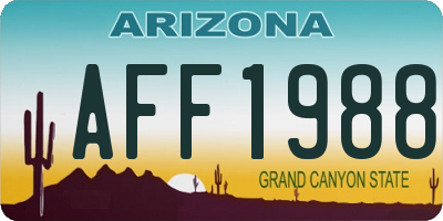 AZ license plate AFF1988