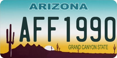 AZ license plate AFF1990