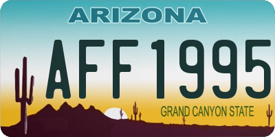AZ license plate AFF1995