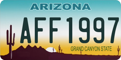 AZ license plate AFF1997