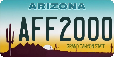 AZ license plate AFF2000