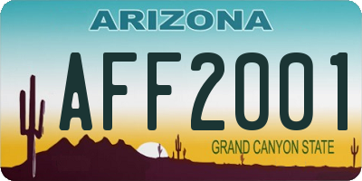 AZ license plate AFF2001