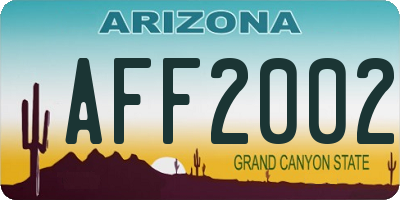 AZ license plate AFF2002