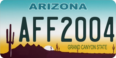 AZ license plate AFF2004