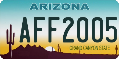 AZ license plate AFF2005