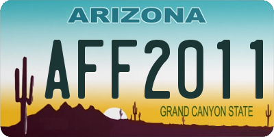 AZ license plate AFF2011