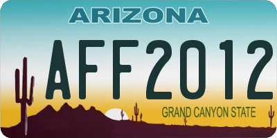 AZ license plate AFF2012