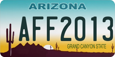 AZ license plate AFF2013