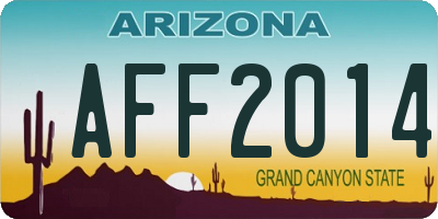 AZ license plate AFF2014