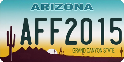 AZ license plate AFF2015
