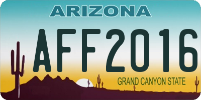 AZ license plate AFF2016