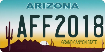 AZ license plate AFF2018