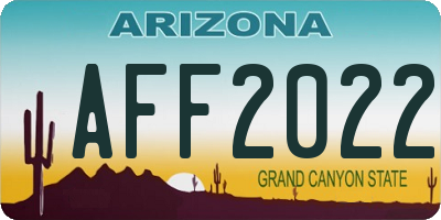 AZ license plate AFF2022
