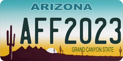 AZ license plate AFF2023