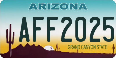 AZ license plate AFF2025