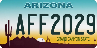 AZ license plate AFF2029