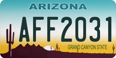 AZ license plate AFF2031