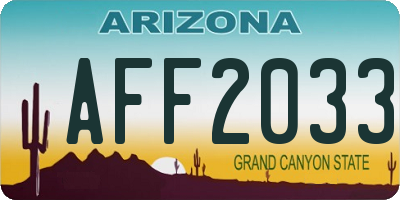AZ license plate AFF2033