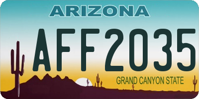AZ license plate AFF2035