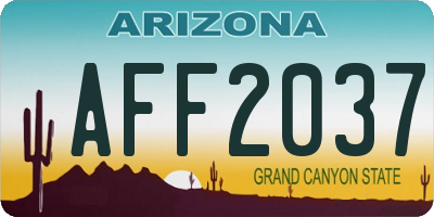 AZ license plate AFF2037