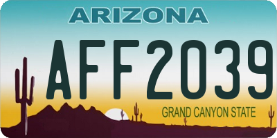 AZ license plate AFF2039