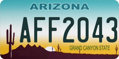AZ license plate AFF2043