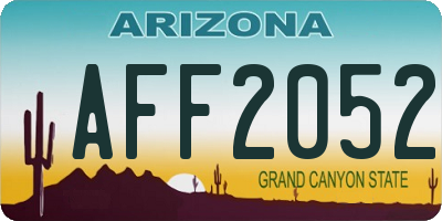 AZ license plate AFF2052