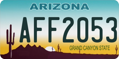 AZ license plate AFF2053