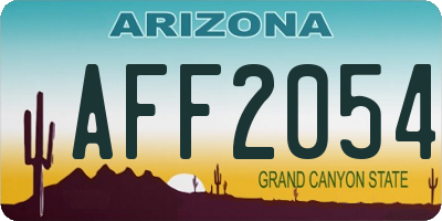AZ license plate AFF2054