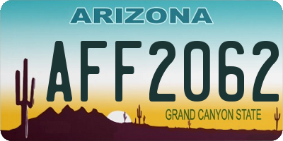 AZ license plate AFF2062