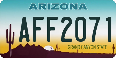 AZ license plate AFF2071