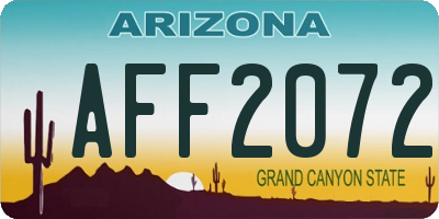 AZ license plate AFF2072