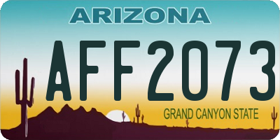 AZ license plate AFF2073