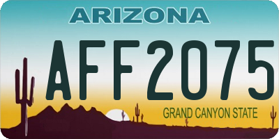 AZ license plate AFF2075