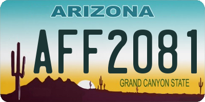 AZ license plate AFF2081