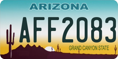 AZ license plate AFF2083