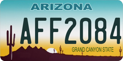 AZ license plate AFF2084