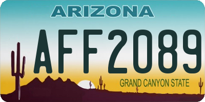 AZ license plate AFF2089