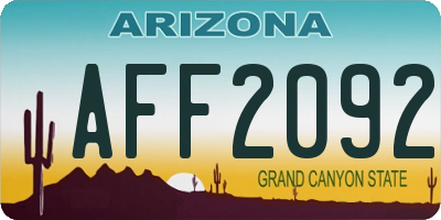 AZ license plate AFF2092