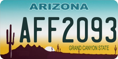 AZ license plate AFF2093