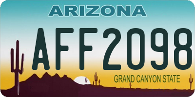 AZ license plate AFF2098